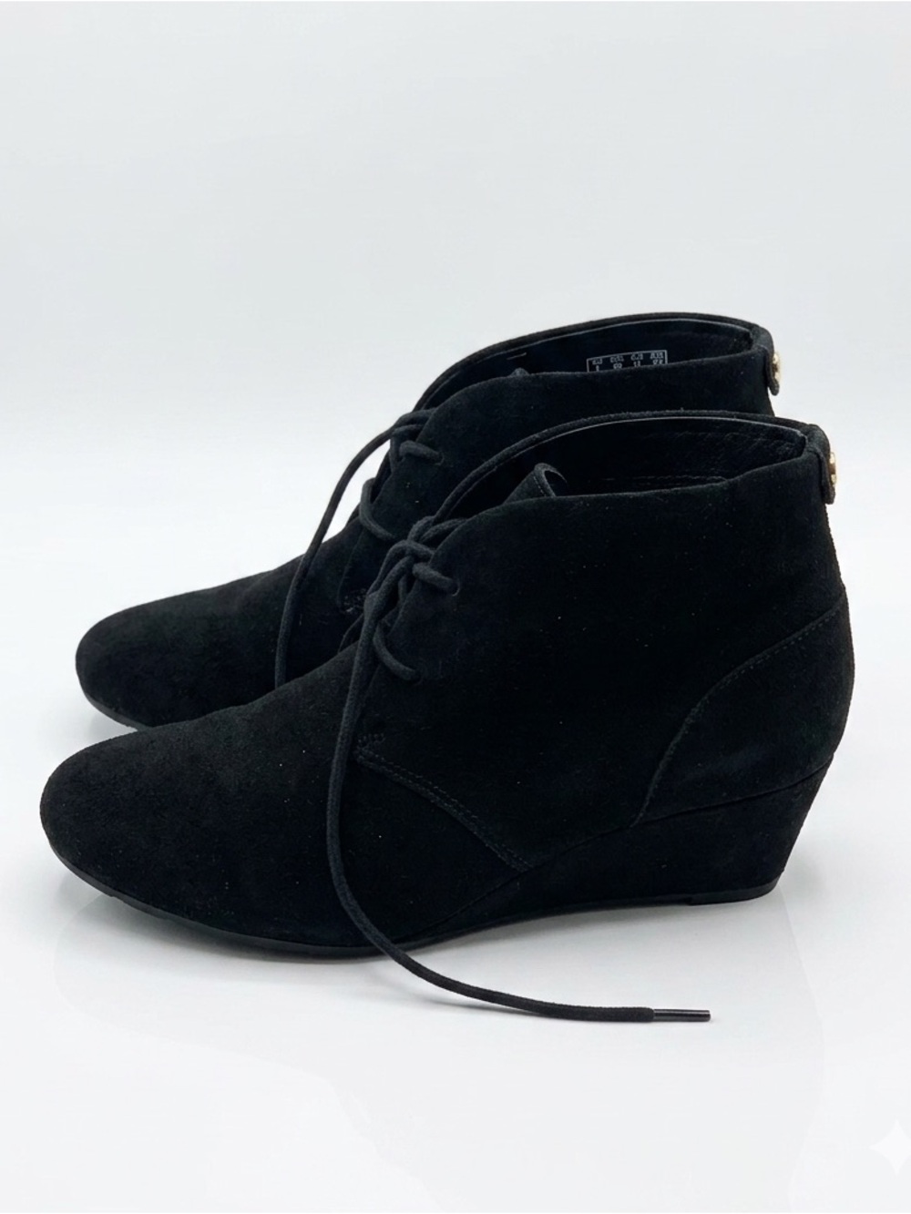 Clarks Artisan Suede Black Heeled Booties